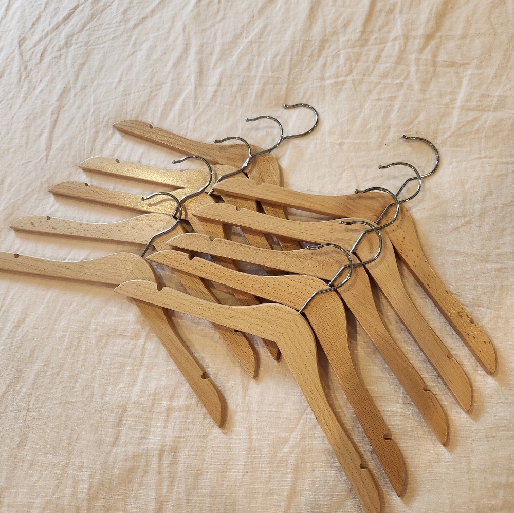 Set of 10 Kids Wooden Hangers